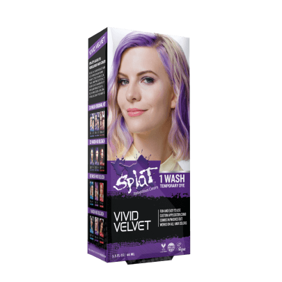 Splat Temporary Hair Color (1 wash), 1 oz - (Vivid Velvet) Purple Hair Dye Halloween