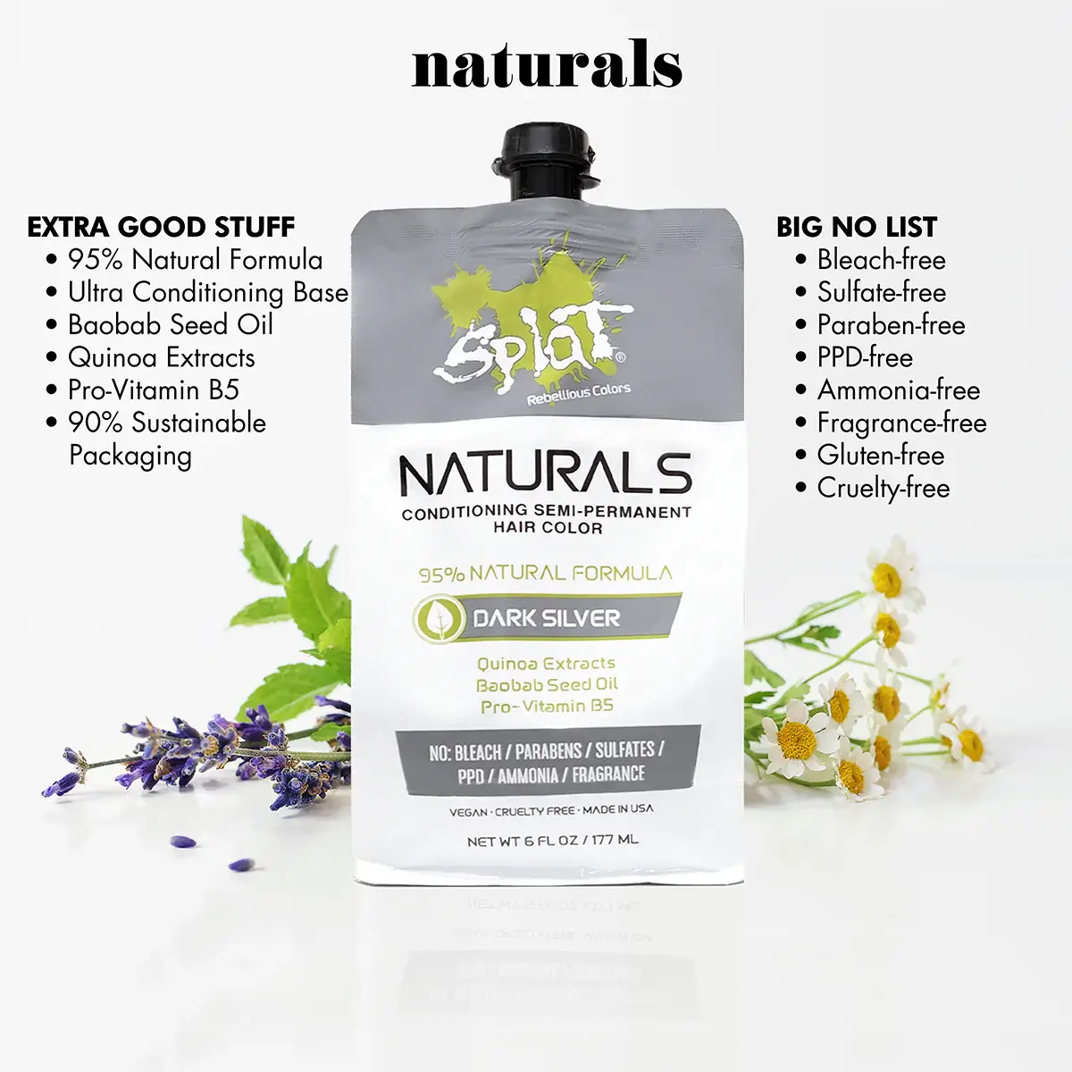 Naturals: Vegan Semi-Permanent Hair Dyes - Dark Silver