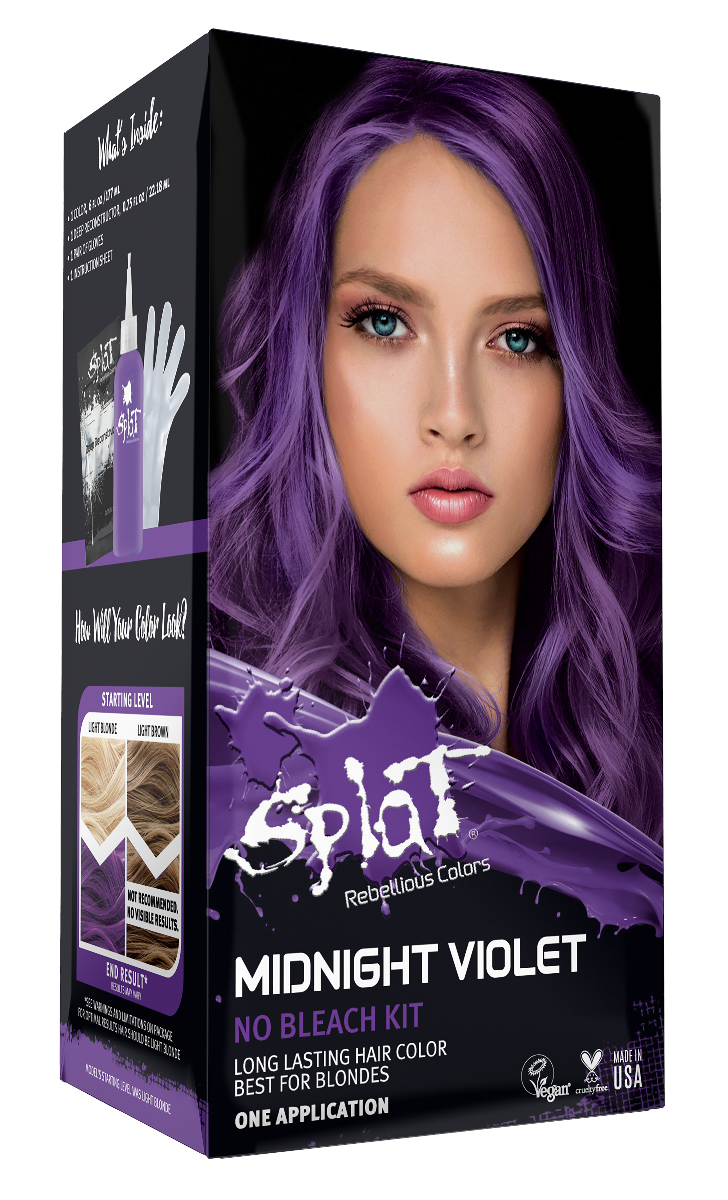 Splat Violet Purple Temporary Semi Permanent Hair Dye Midnight Kit in Midnight Violet