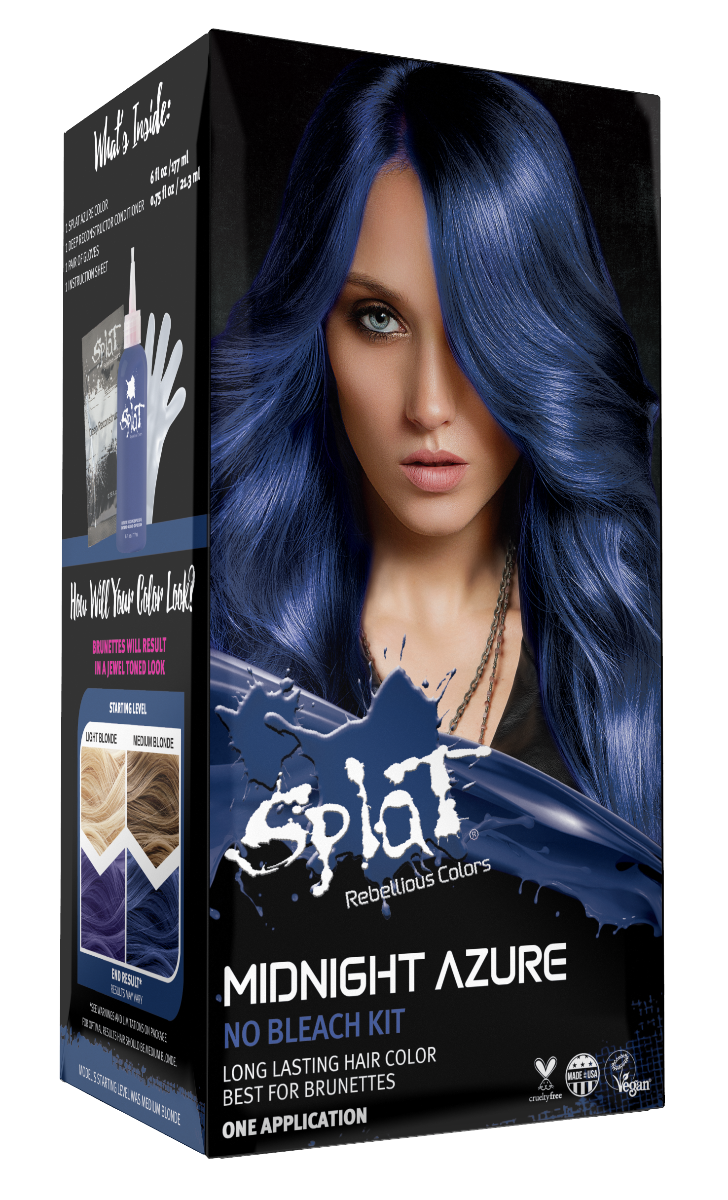 Splat Midnight, No Bleach, Blue Semi-Permanent Hair Color Kit – Midnight Azure