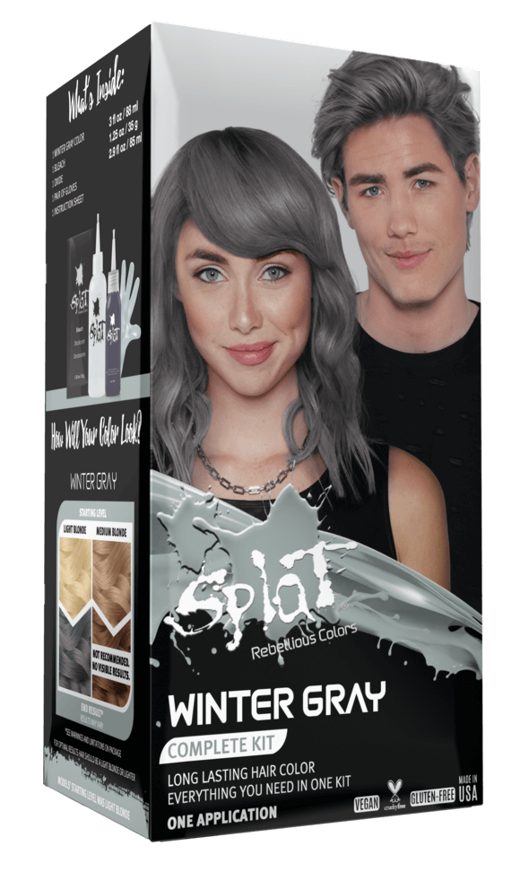 Winter Grey: Grey Semi-Permanent Hair Dye Kit | Splat Hair Color