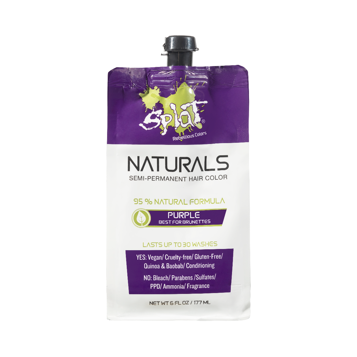 A package of Splat Hair Color's Naturals Purple Hair Dye