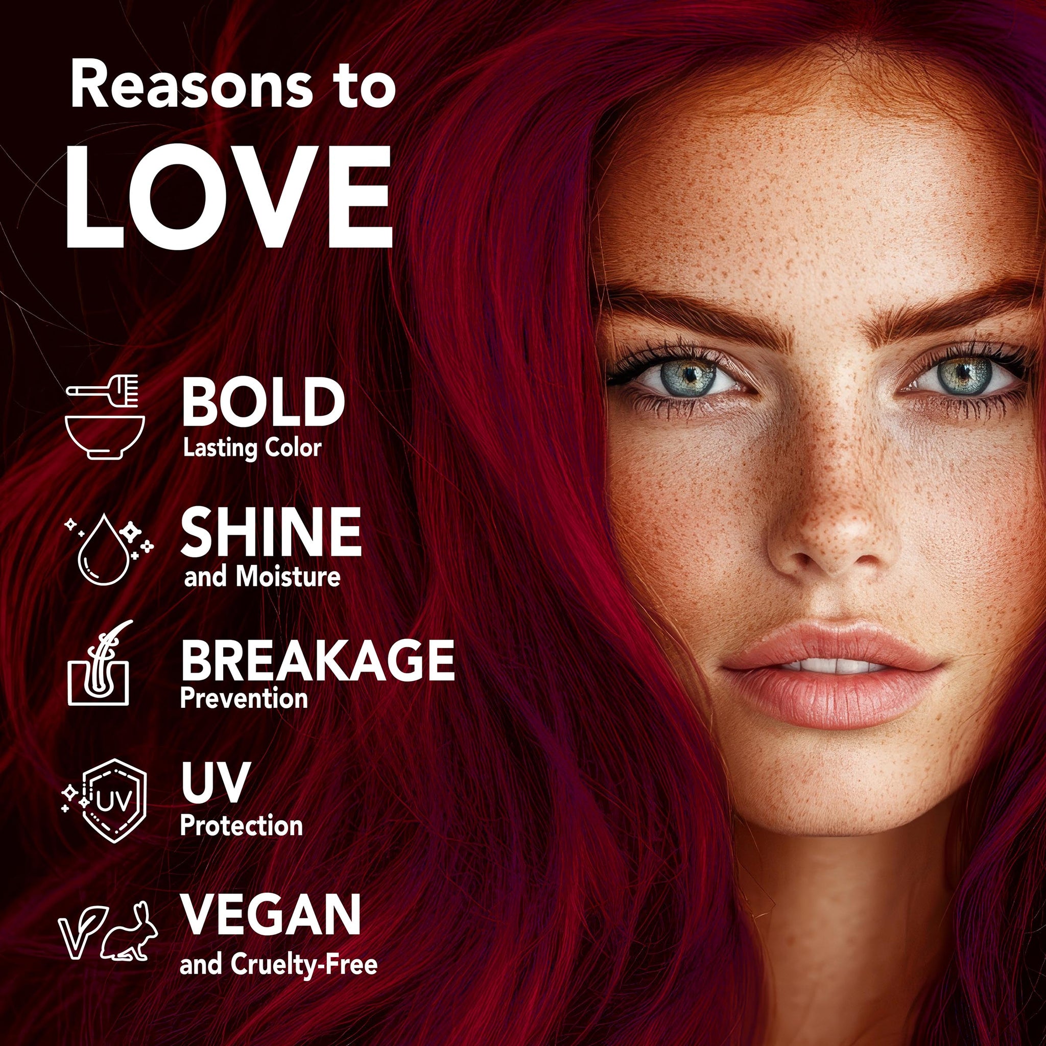 Midnight Scarlet No Bleach Red Semi-Permanent Hair Dye Kit