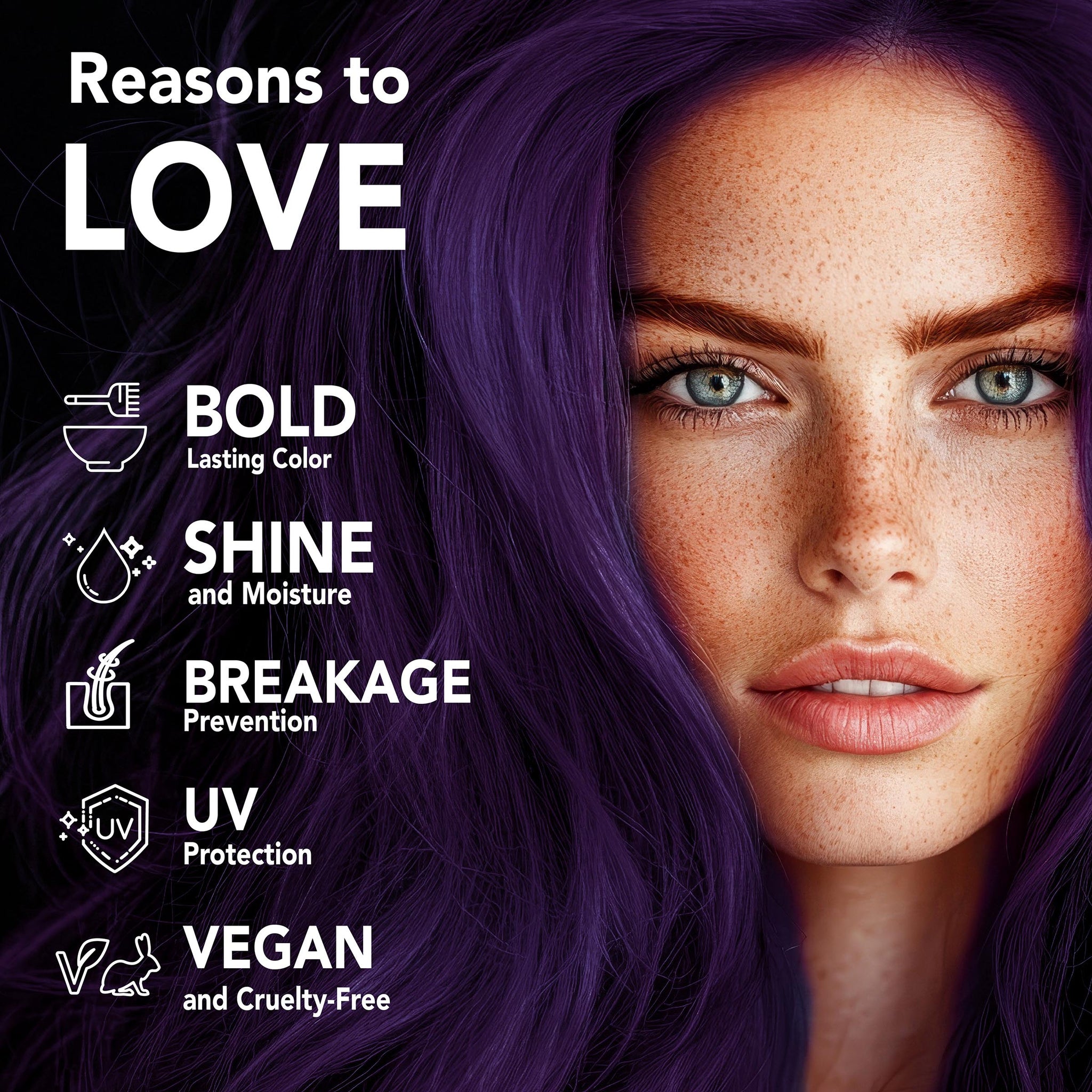Midnight Tanzanite No Bleach Dark Purple Semi-Permanent Hair Dye Kit
