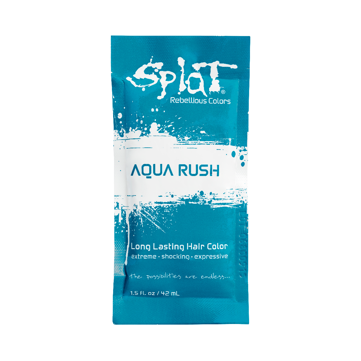 Splat Hair Dye Original Singles Foil Packet in Aqua Rush Blue Semi-Permanent Hair Dye