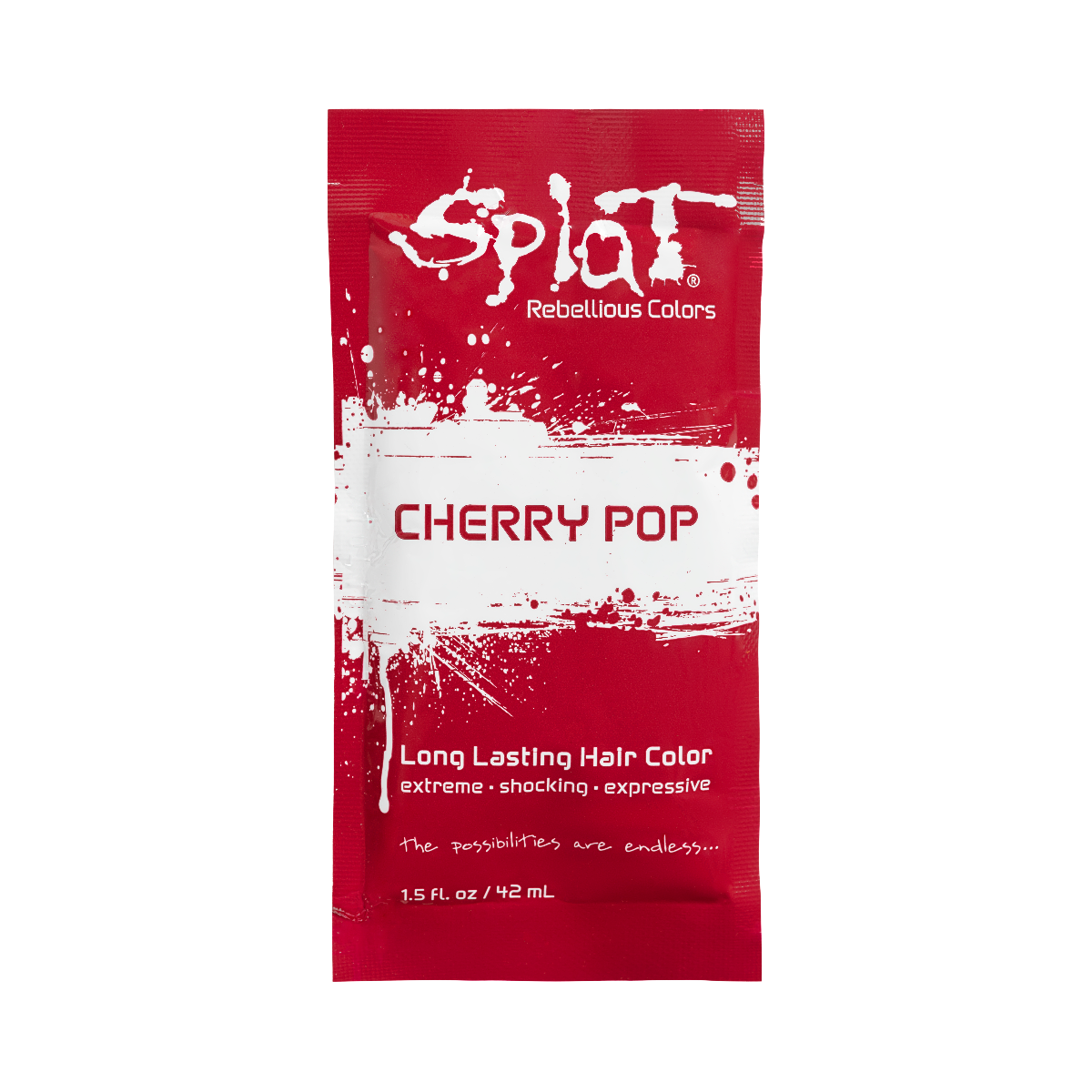 Splat Hair Dye Original Singles Foil Packet in Cherry Pop Red Semi-Permanent Hair Dye
