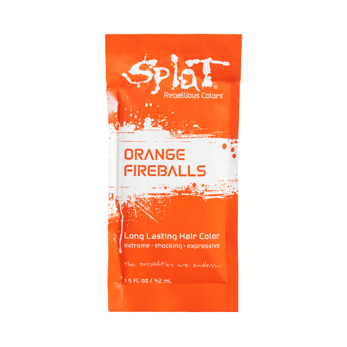 Splat Hair Dye Original Singles Foil Packet in Orange Fireballs Orange Semi-Permanent Hair Dye