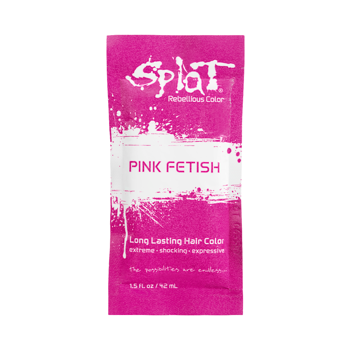 Splat Hair Dye Original Singles Foil Packet in Pink Fetish Hot Pink Semi-Permanent Hair Dye