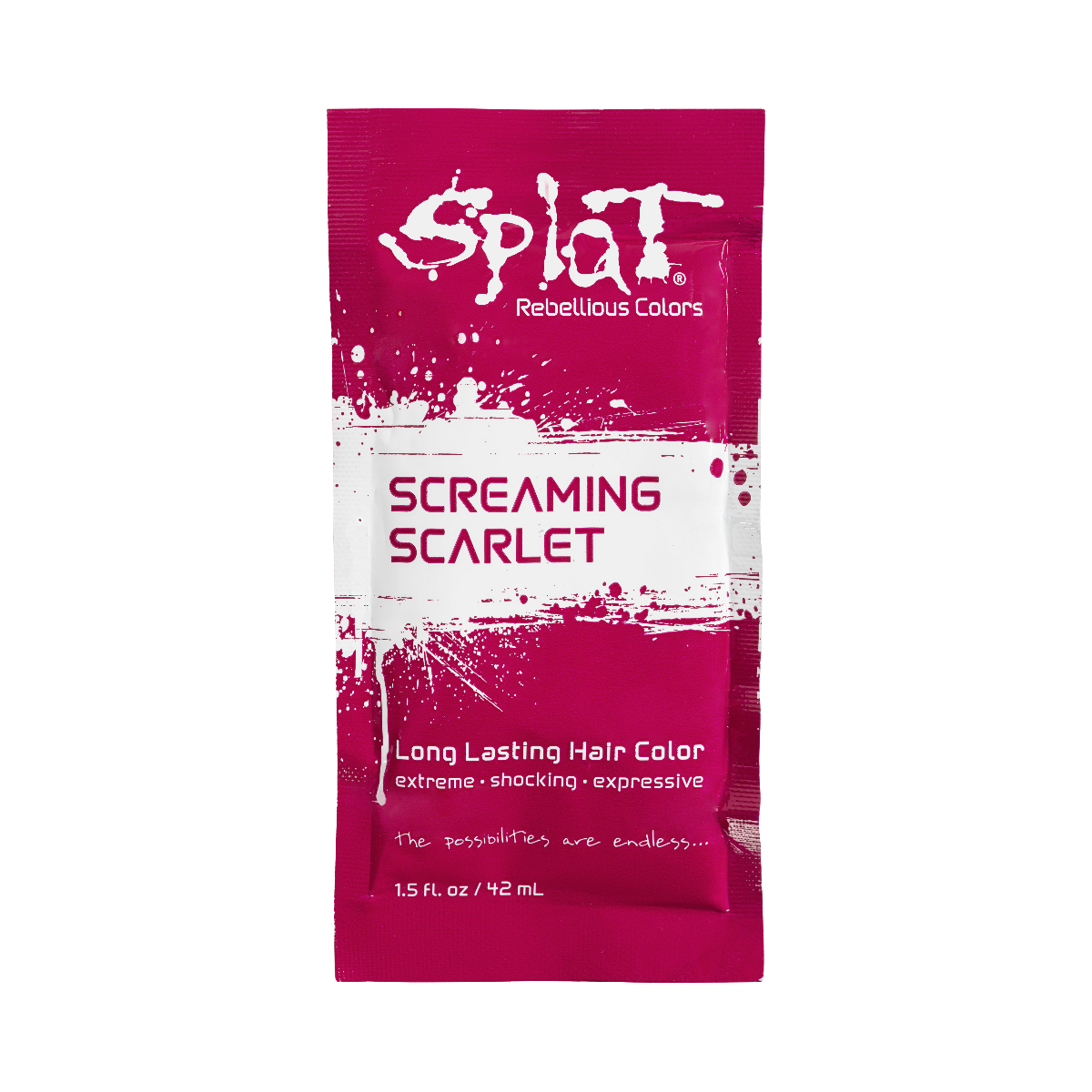 Splat Hair Dye Original Singles Foil Packet in Screaming Scarlet Red Semi-Permanent Hair Dye