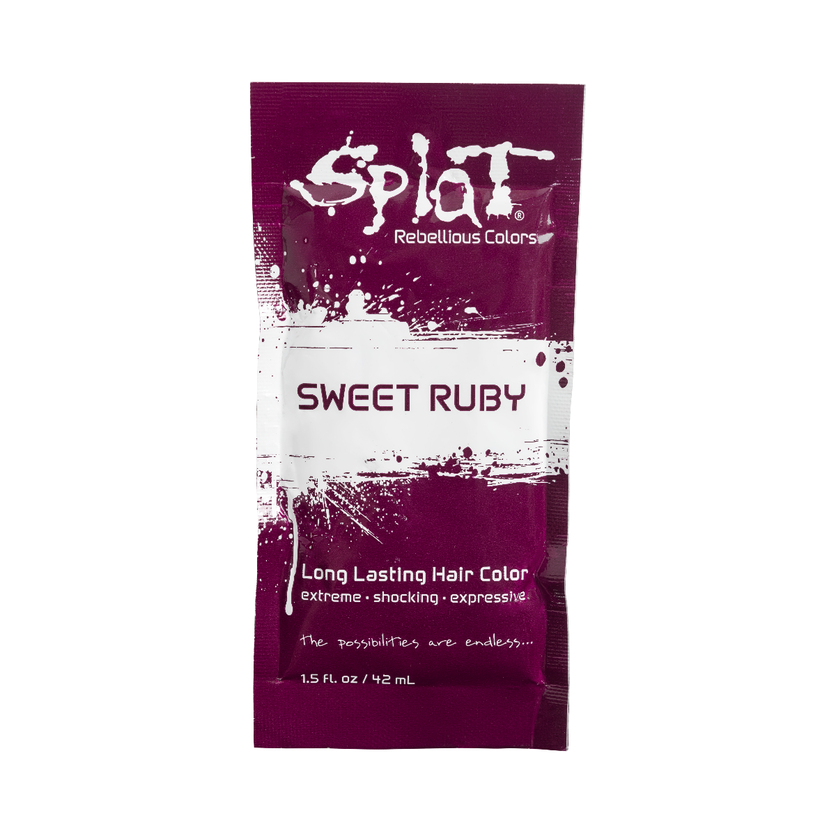 Splat Hair Dye Original Singles Foil Packet in Sweet Ruby Red Semi-Permanent Hair Dye
