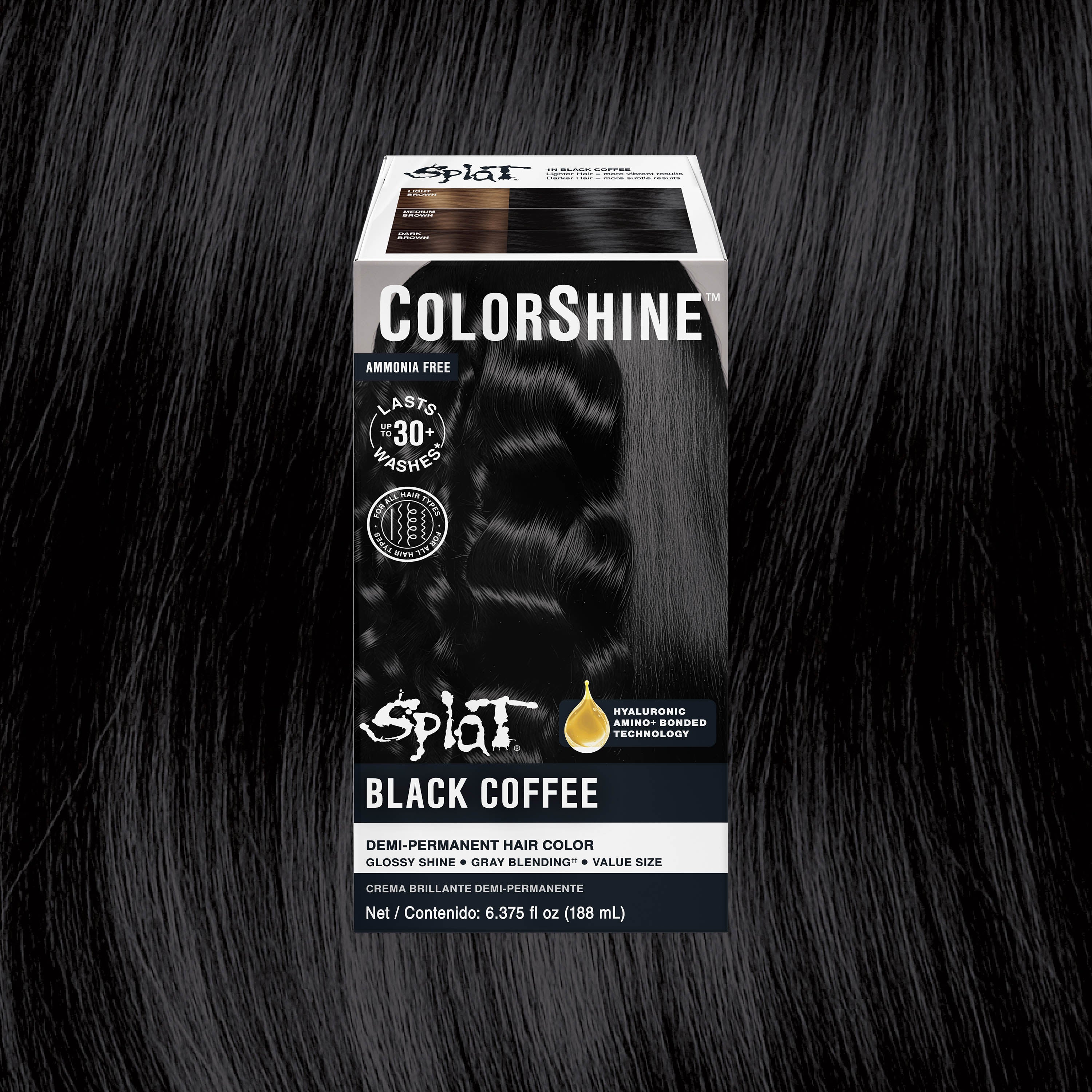 Splat ColorShine Demi-Permanent Hair Color: 1N Black Coffee