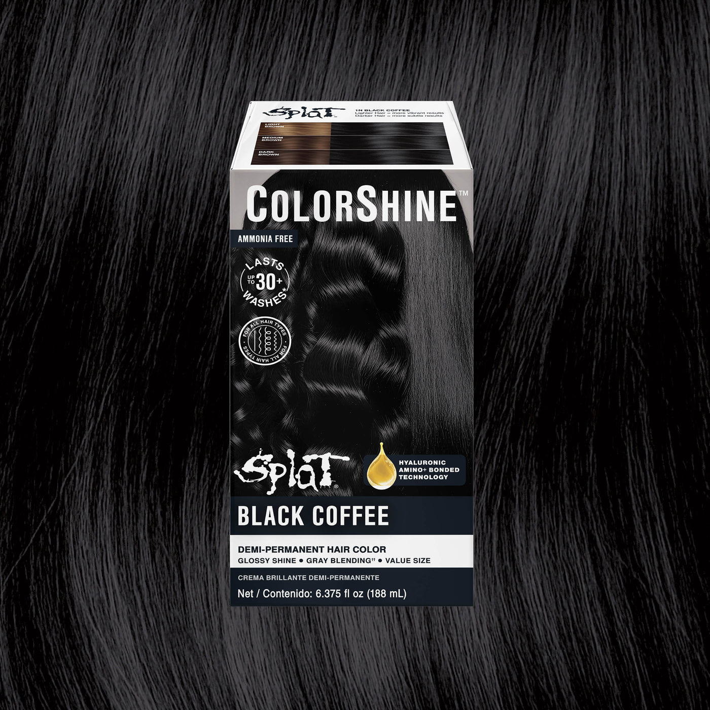 Splat ColorShine Demi-Permanent Hair Color: 1N Black Coffee
