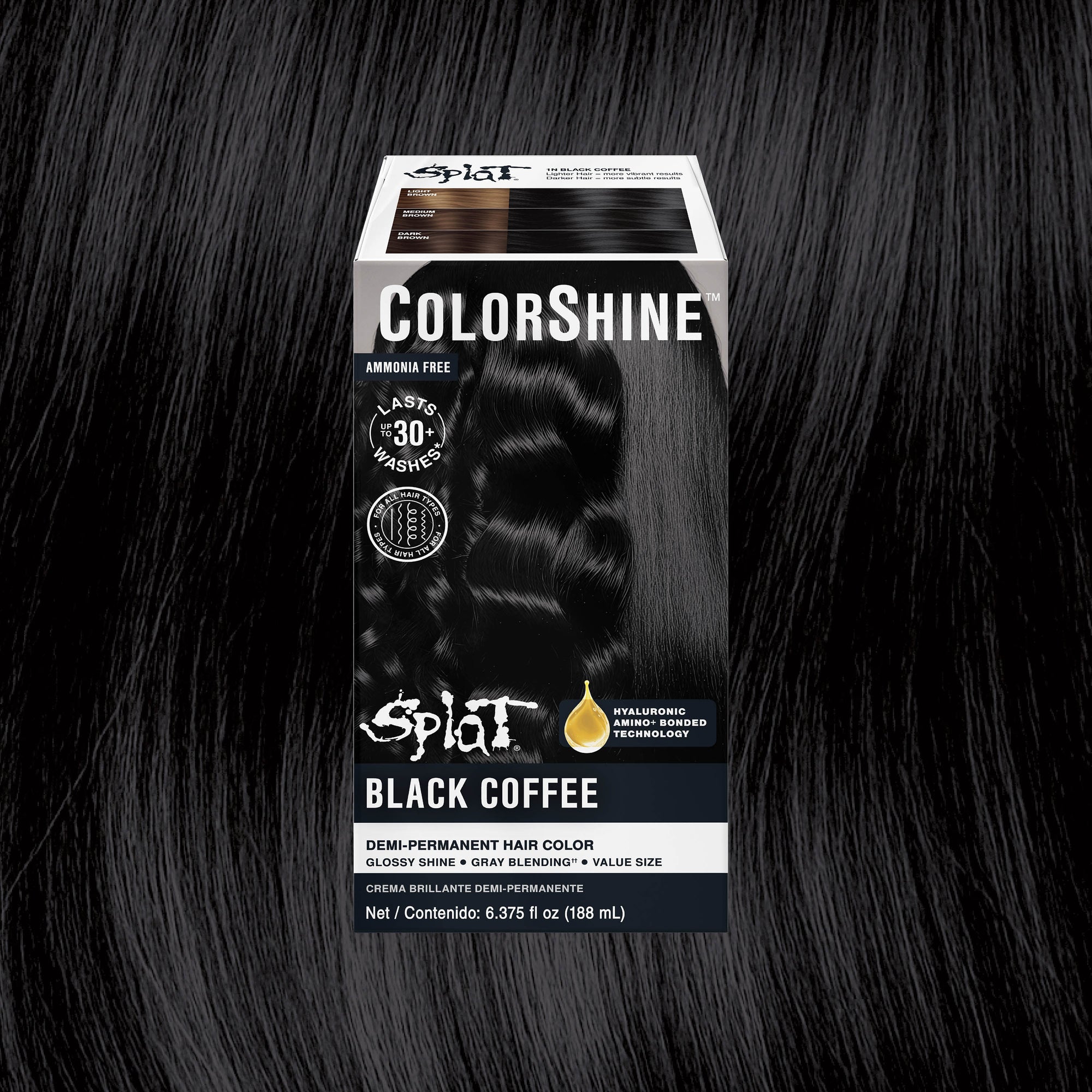 Splat ColorShine Demi-Permanent Hair Color: 1N Black Coffee