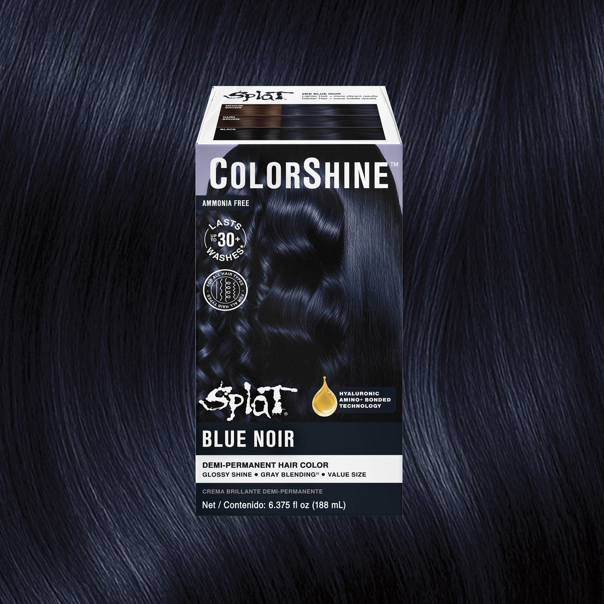 Splat ColorShine Demi-Permanent Hair Color: 2BB Blue Noir – Splat Hair ...