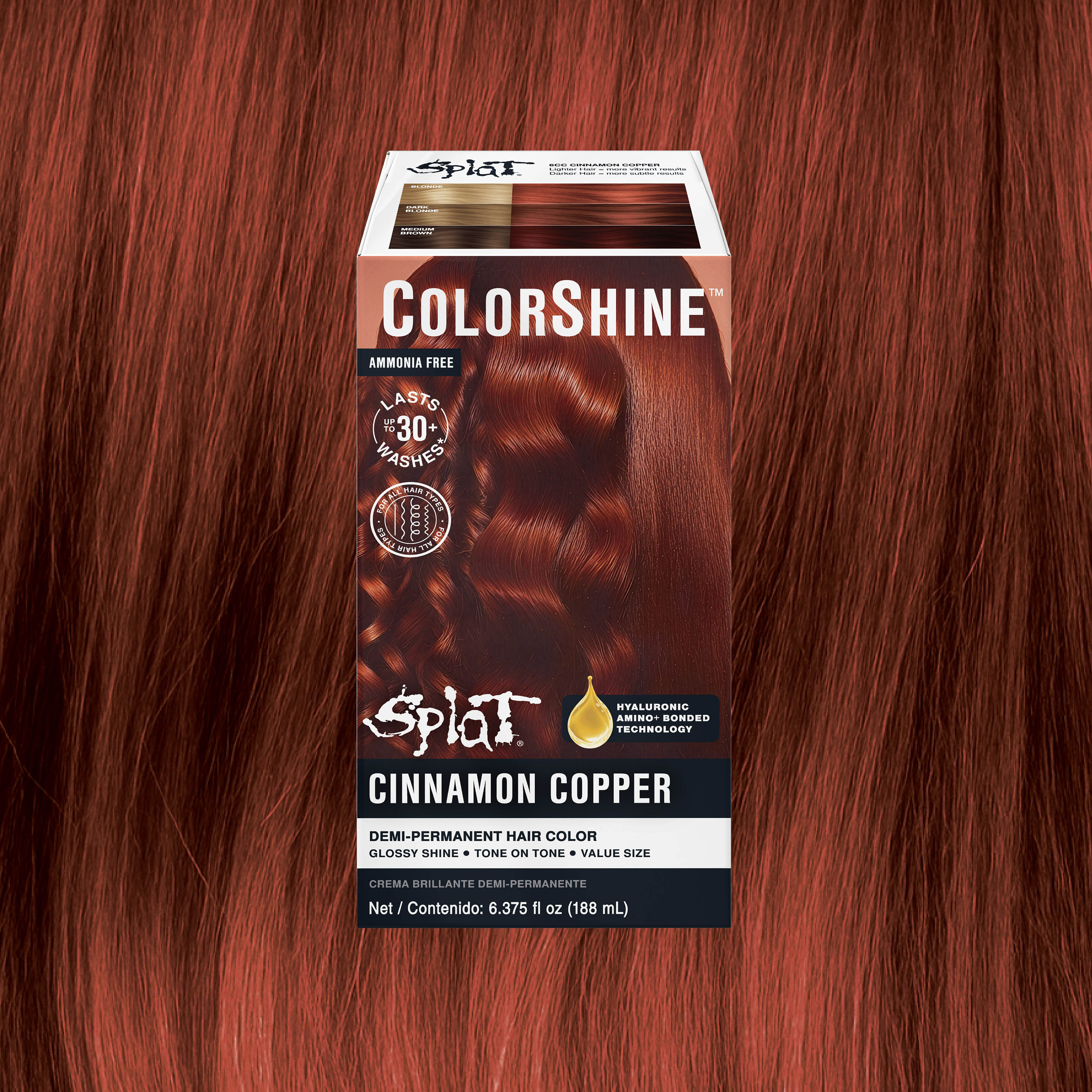 Splat ColorShine  Demi-Permanent Hair Color: 6CC Cinnamon Copper