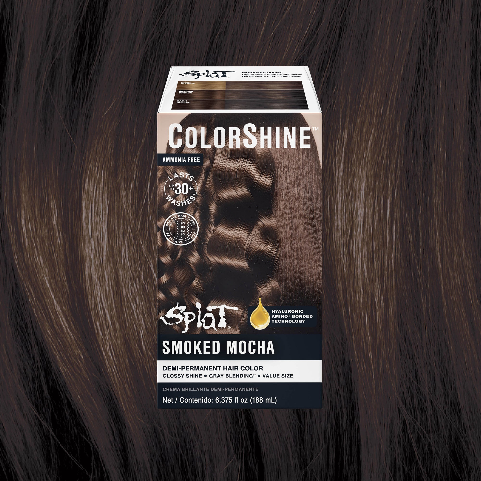 Splat ColorShine Demi-Permanent Hair Color:  5N Smoked Mocha