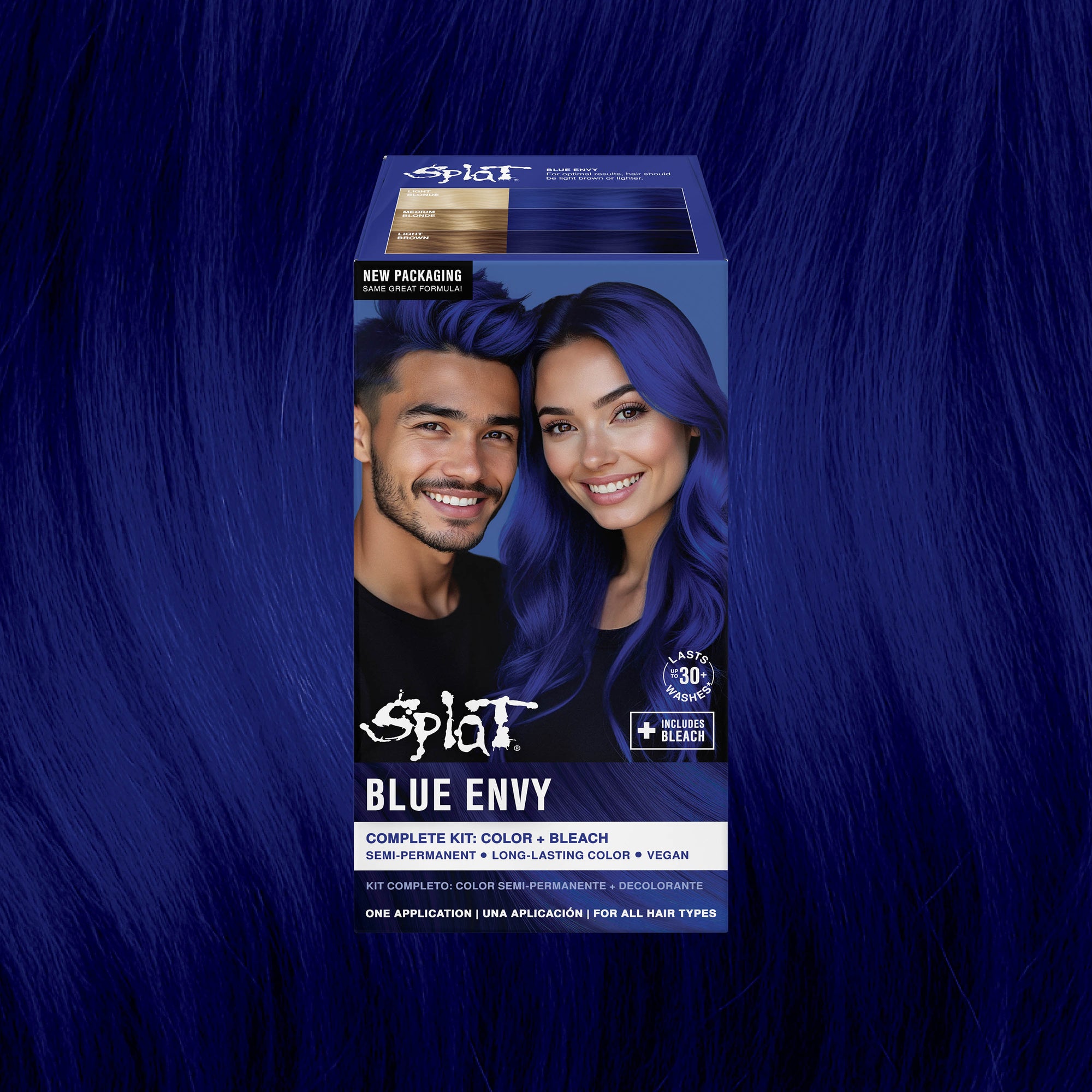 Blue Envy: Original Deep Blue Semi-Permanent Hair Dye Complete Kit with Bleach
