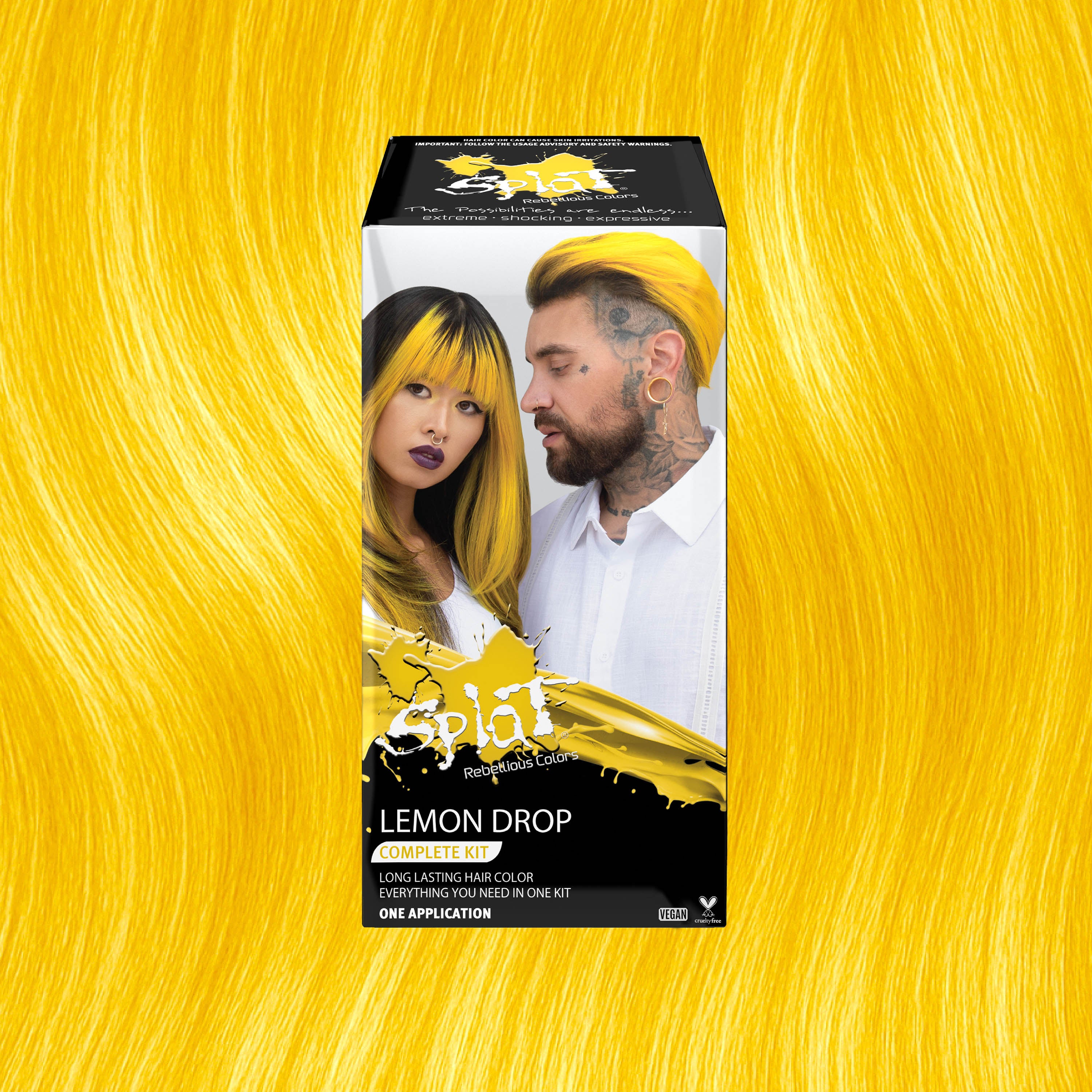 Lemon Drop: Yellow Semi-Permanent Hair Dye Complete Kit with Bleach