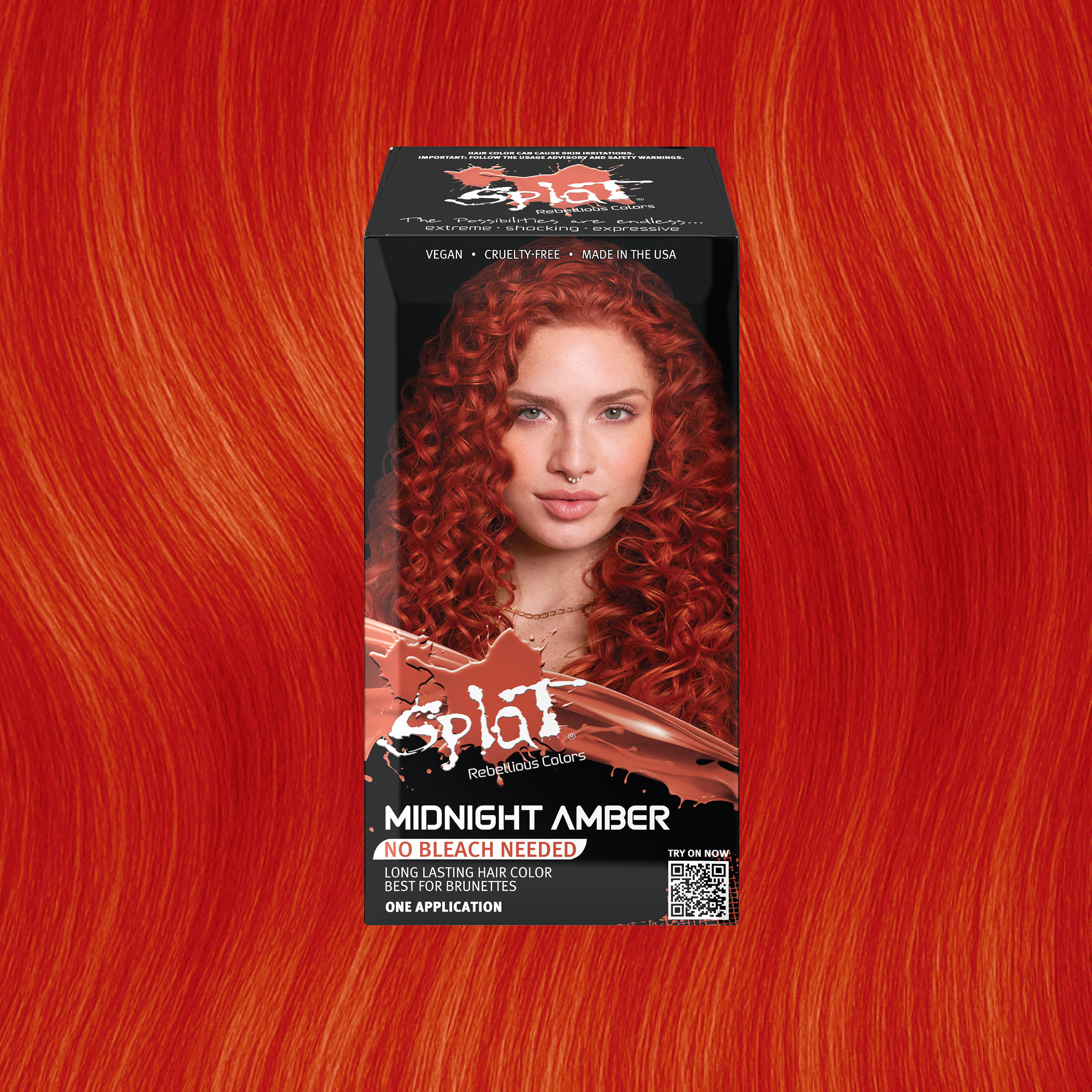 Midnight: Amber No Bleach Red Semi-Permanent Hair Dye Kit