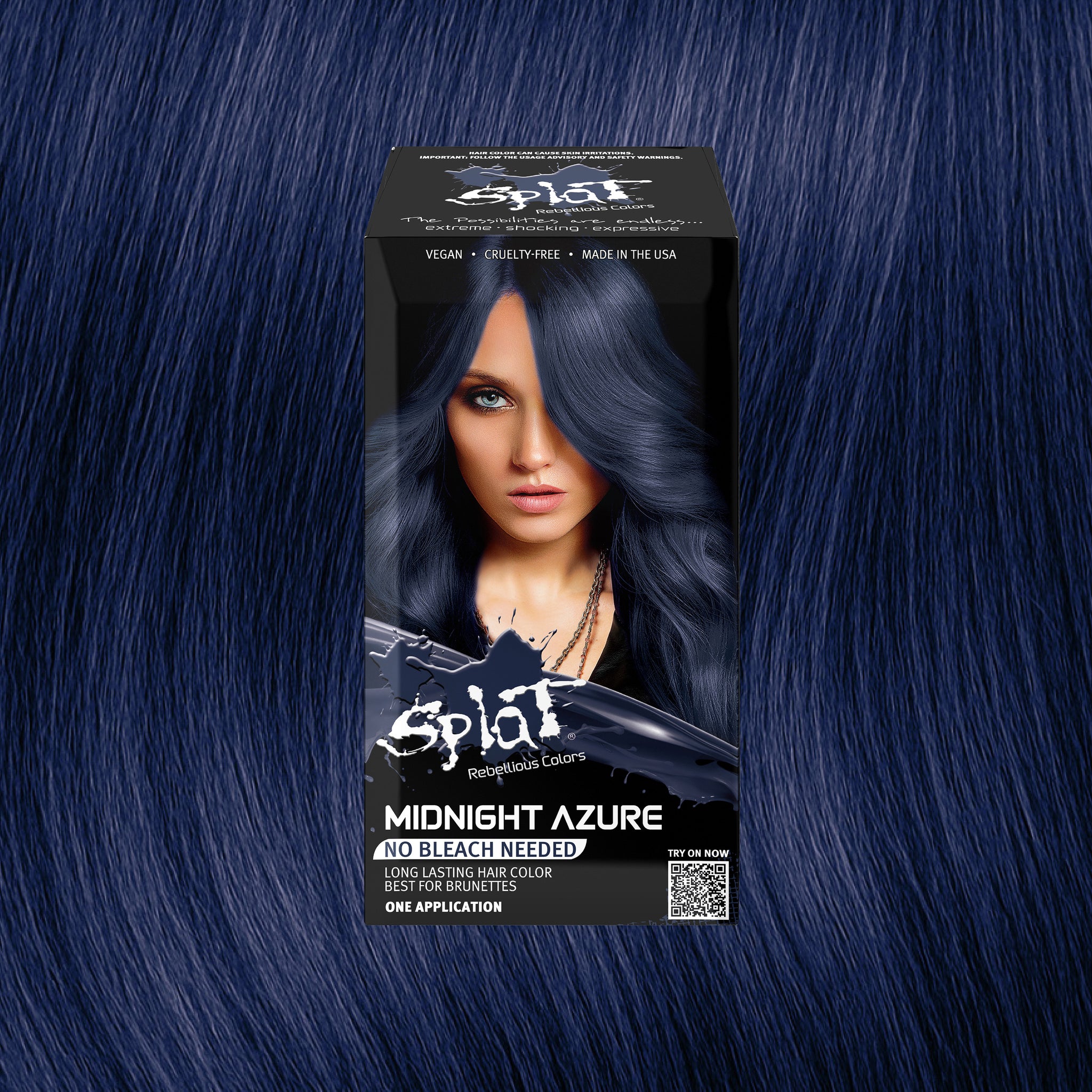 Midnight Azure No Bleach Blue Semi-Permanent Hair Dye Kit