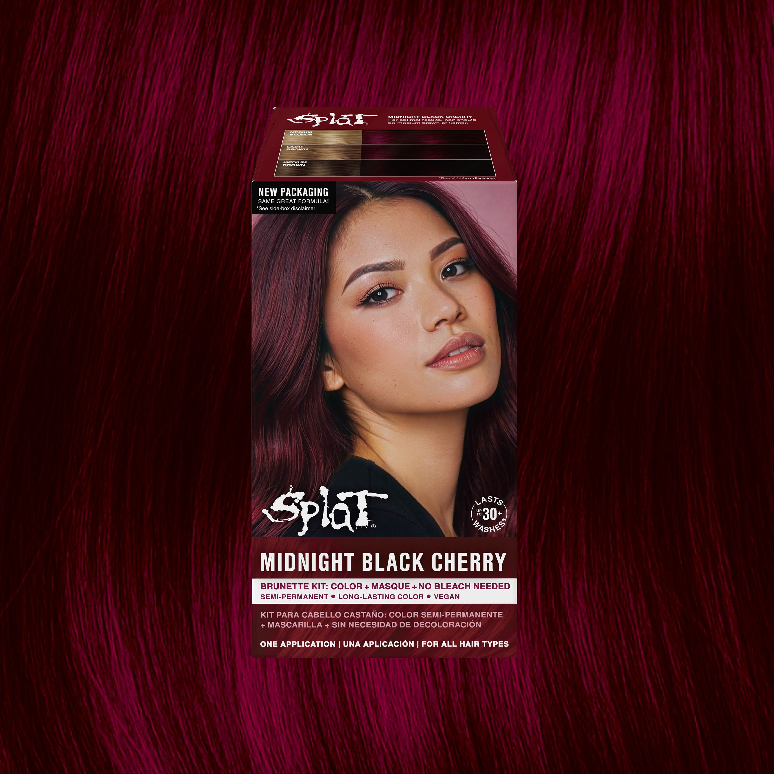 Midnight Black Cherry Semi-Permanent Cherry Red with Violet Mahogany Undertones
