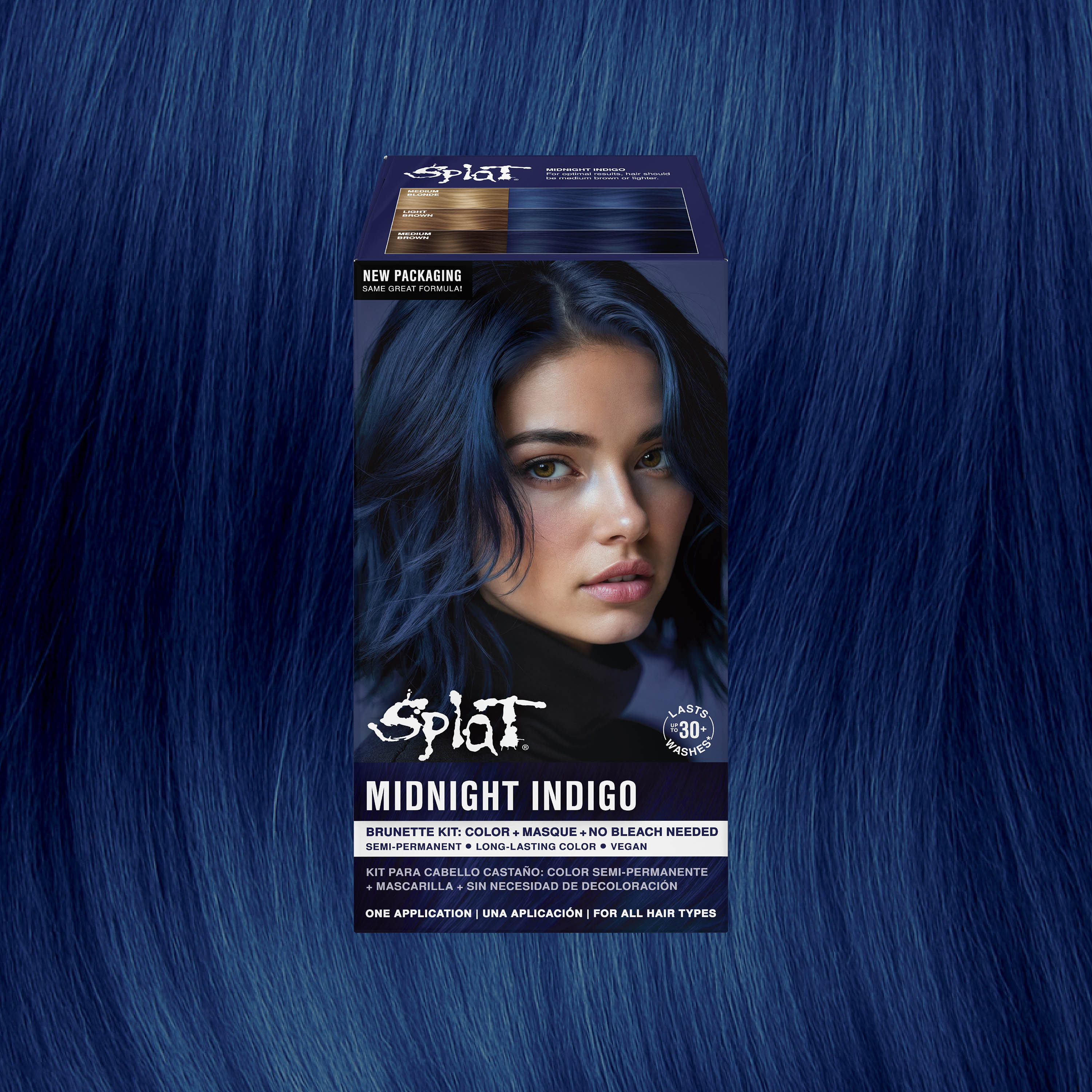 Midnight Indigo No Bleach Purple Semi-Permanent Hair Dye Kit