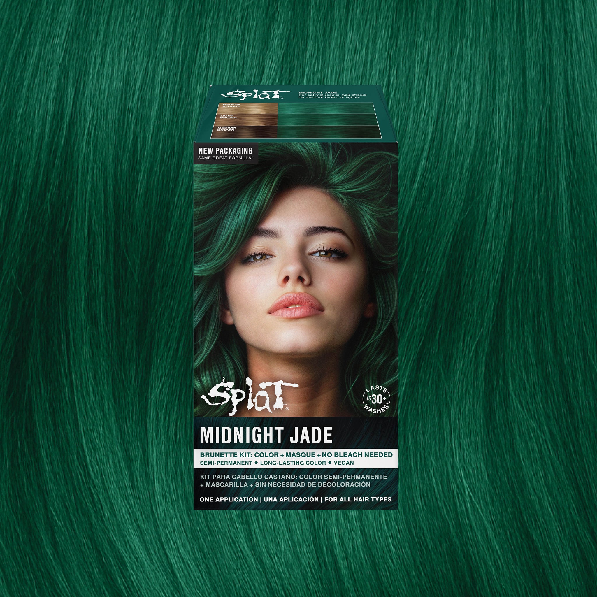 Midnight Jade No Bleach Green Semi-Permanent Hair Dye Kit