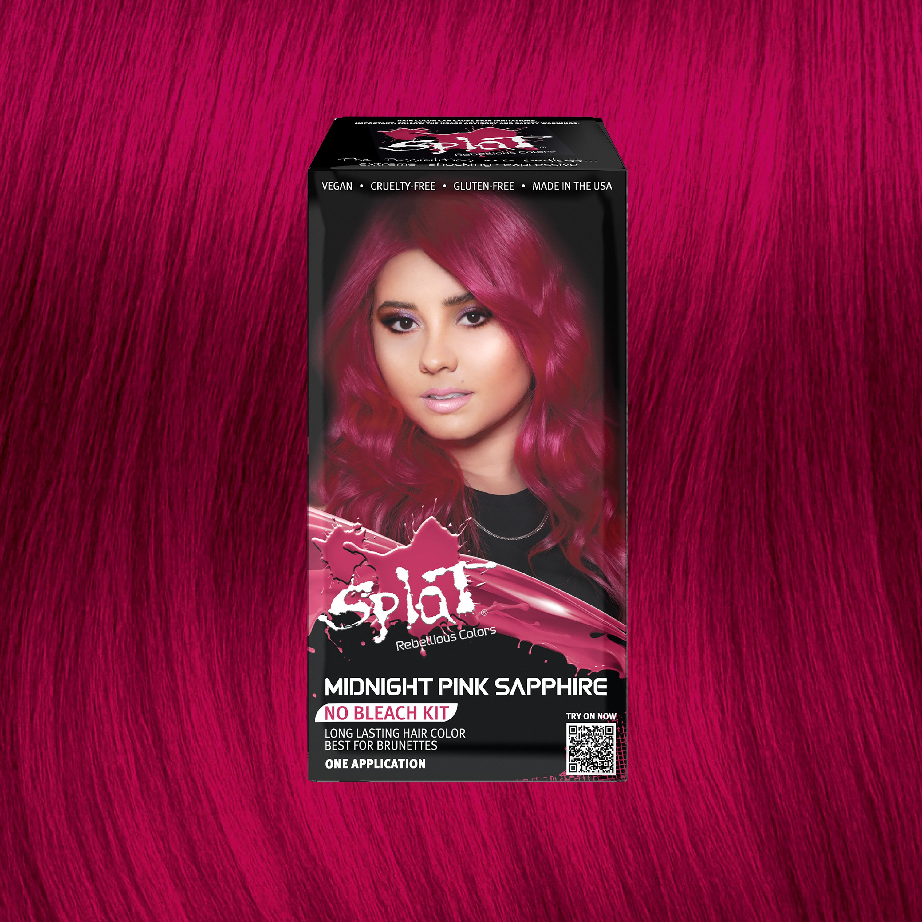 Midnight Pink Sapphire No Bleach Pink Semi-Permanent Hair Dye Kit