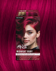 Midnight Ruby No Bleach Dark Red Semi-Permanent Hair Dye Kit