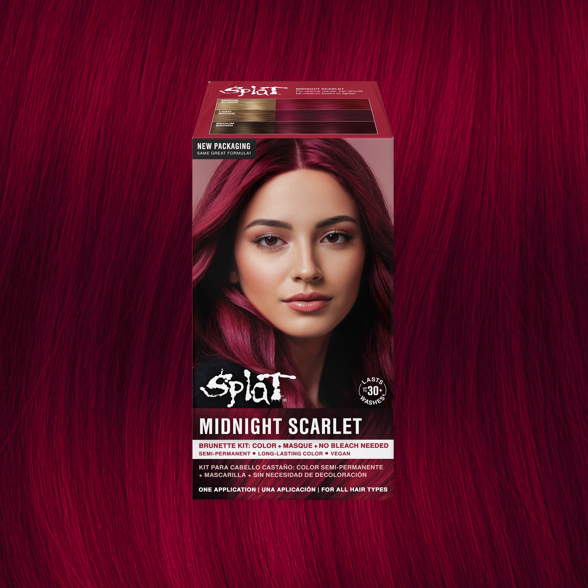 Midnight Scarlet No Bleach Red Semi-Permanent Hair Dye Kit