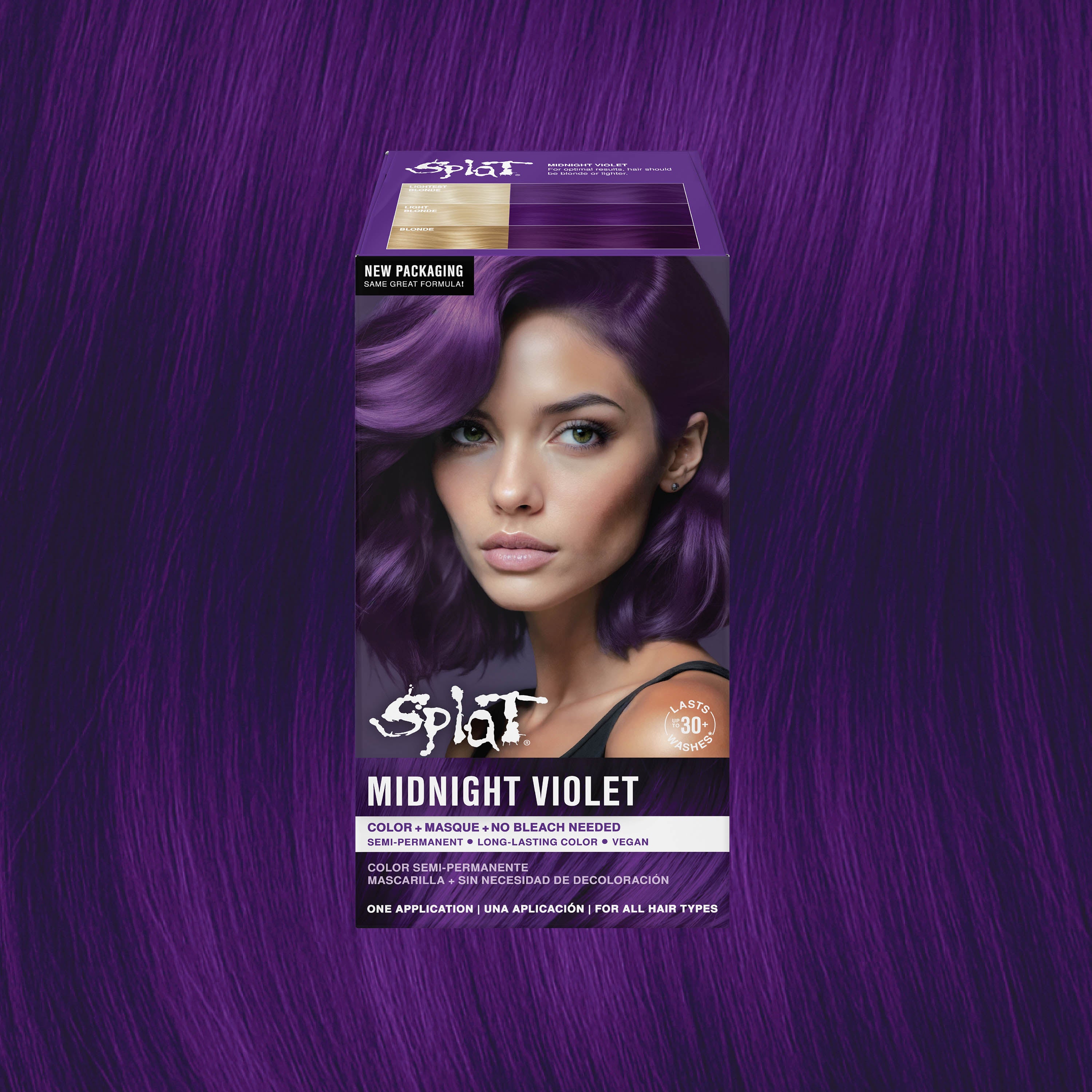 Midnight Violet No Bleach Violet Semi-Permanent Hair Dye Kit
