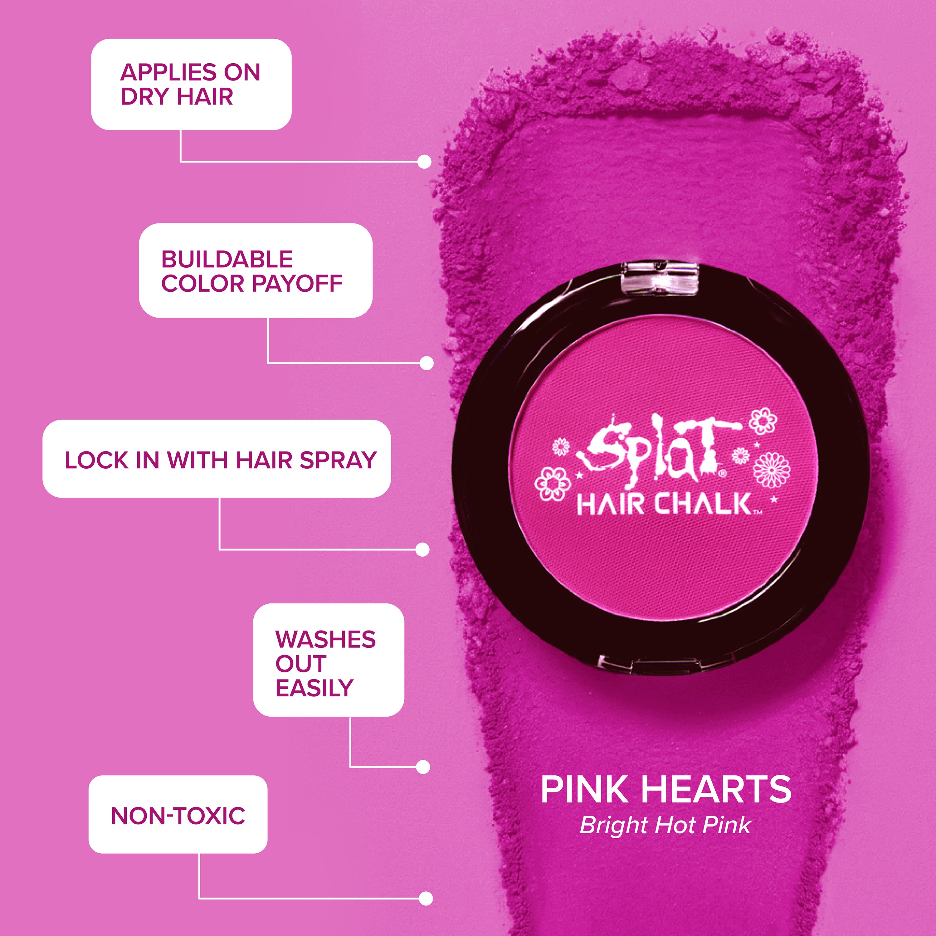 Pink Hearts: Pink Hair Chalk