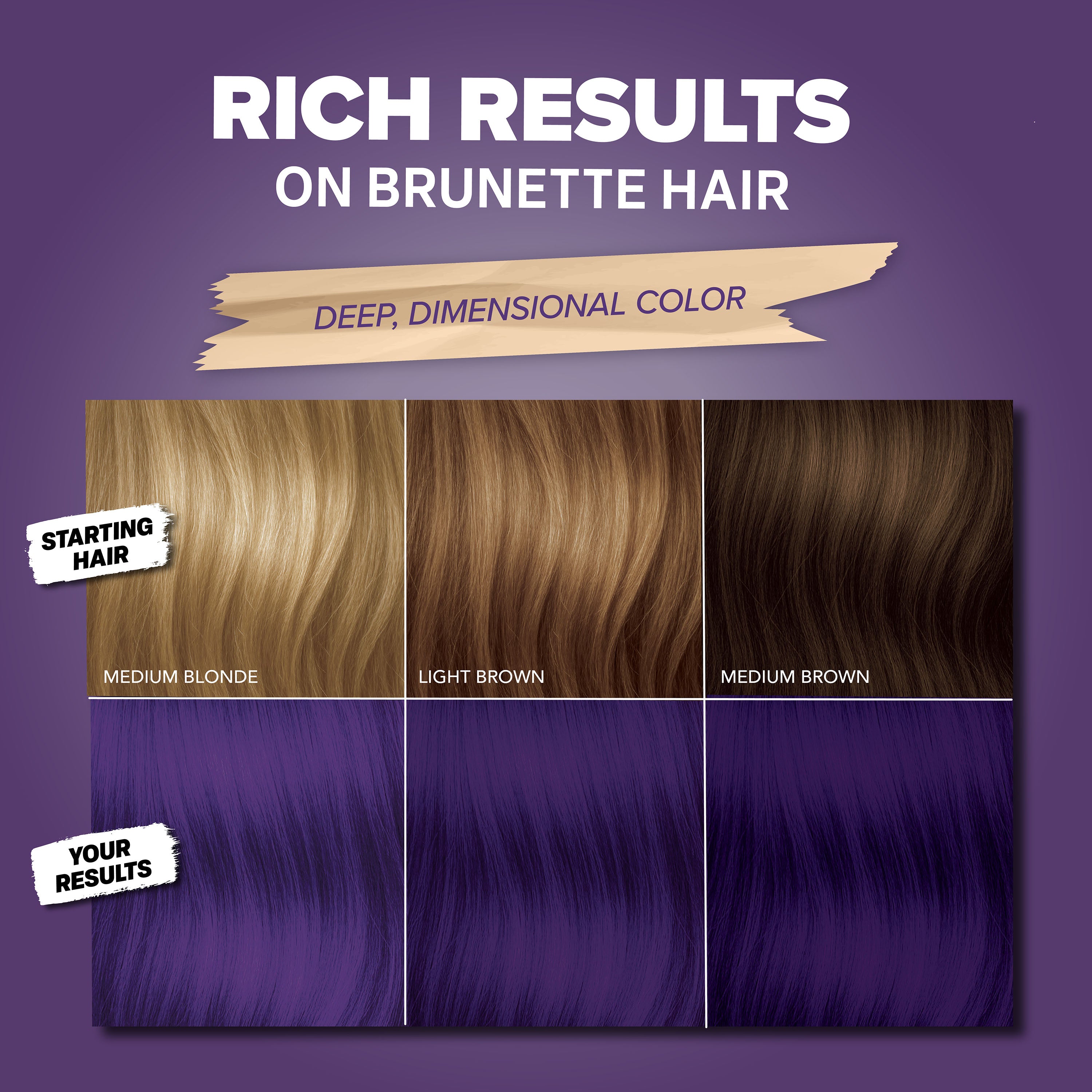 Midnight Tanzanite No Bleach Dark Purple Semi-Permanent Hair Dye Kit