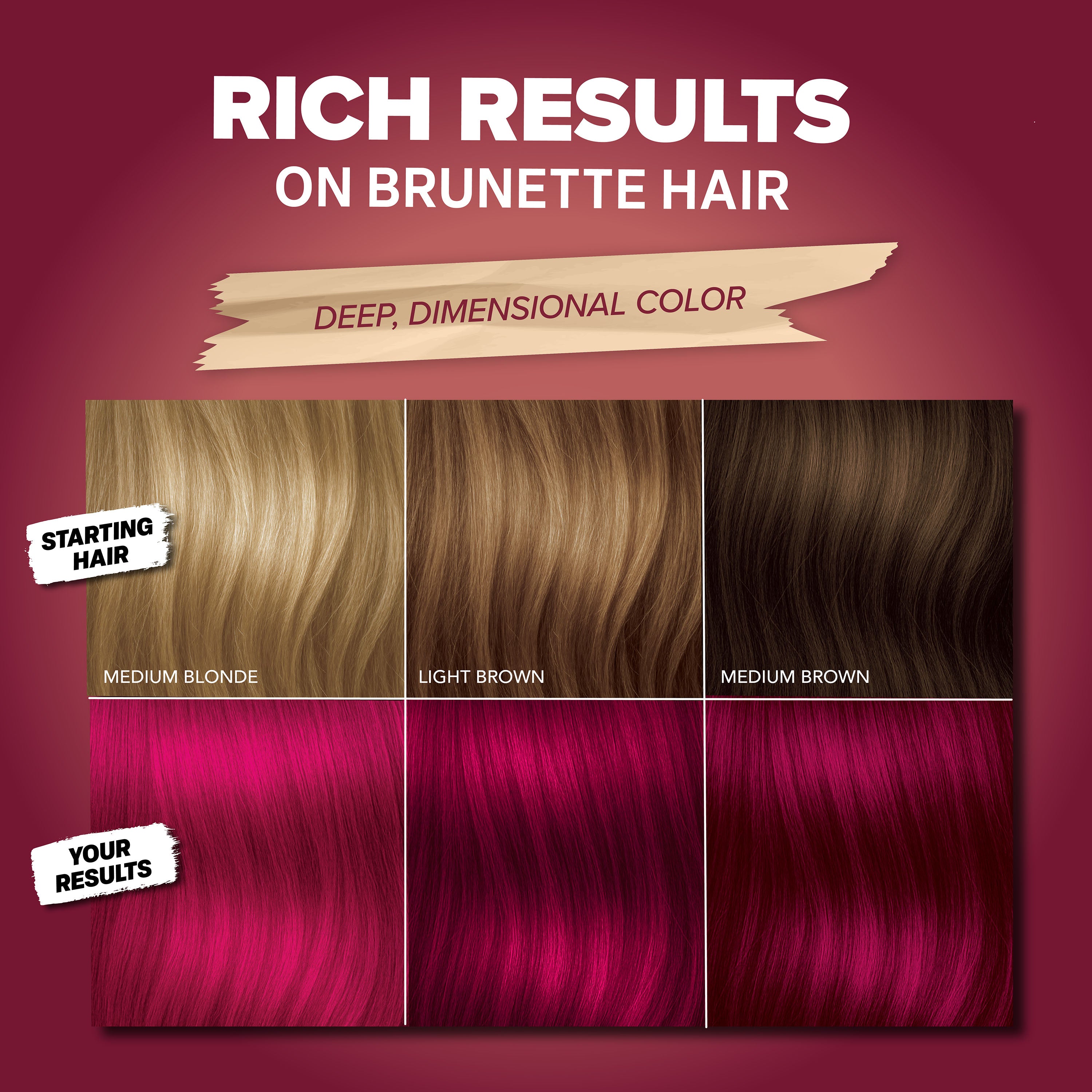 Midnight Ruby No Bleach Kit de tinte capilar semipermanente rojo oscuro
