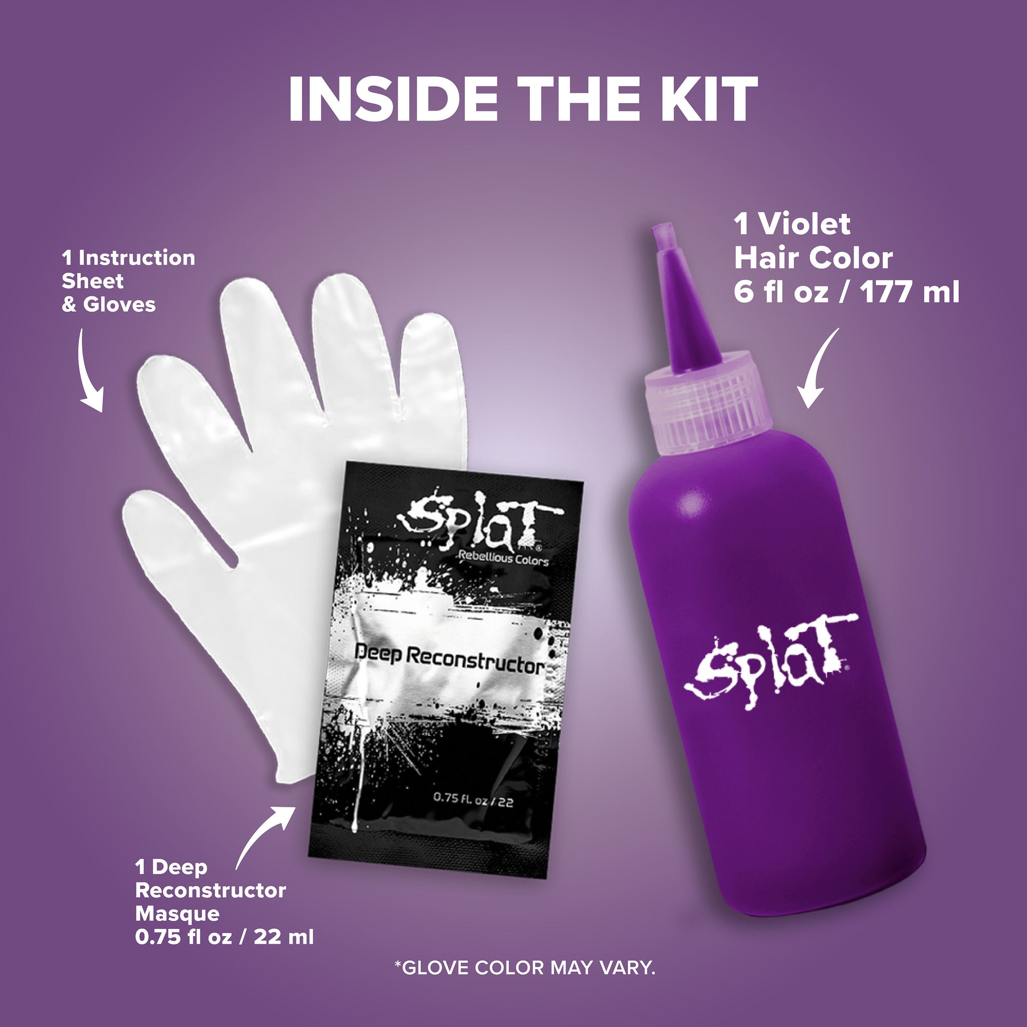 Midnight Violet No Bleach Violet Semi-Permanent Hair Dye Kit