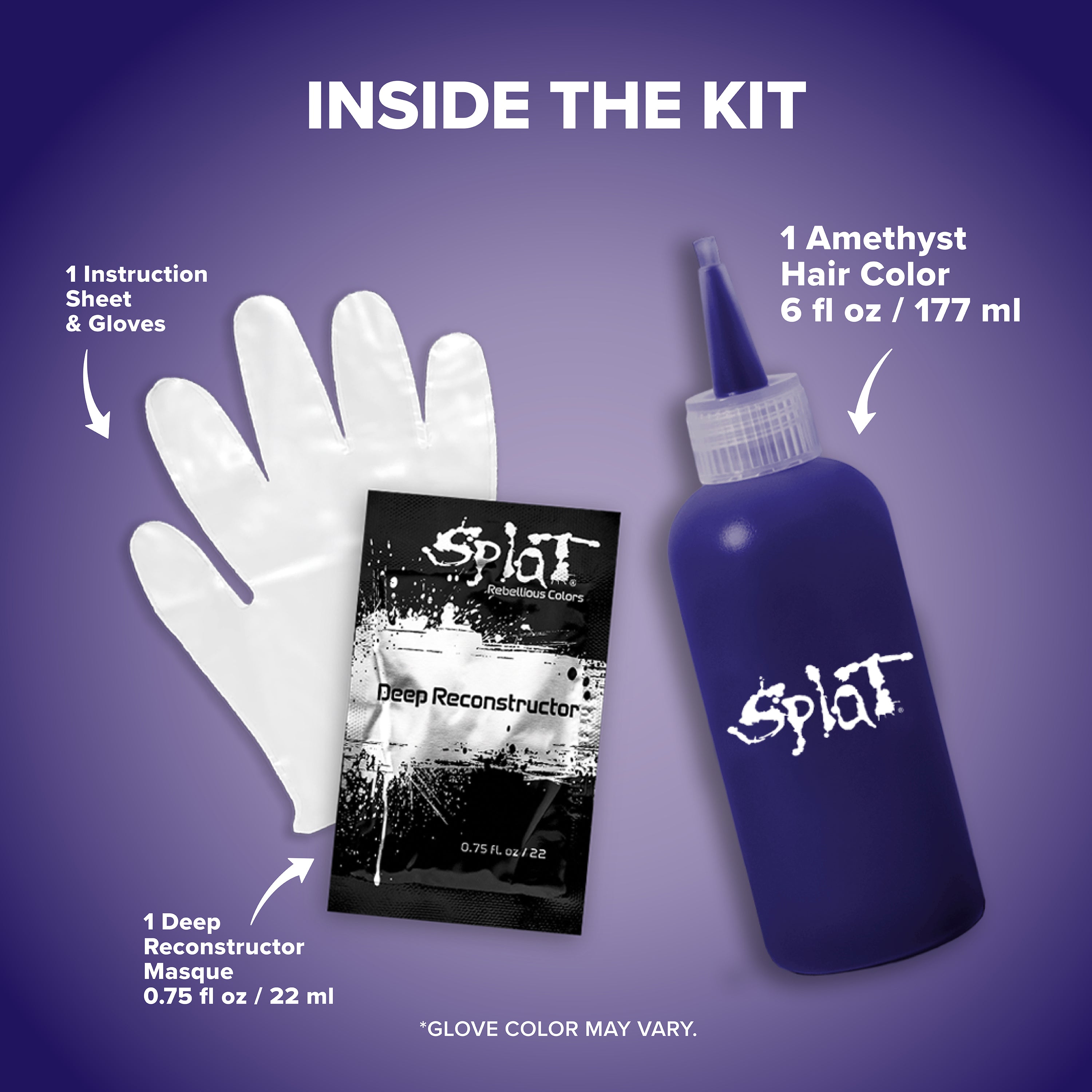 Midnight Amethyst No Bleach Purple Semi-Permanent Hair Dye Kit