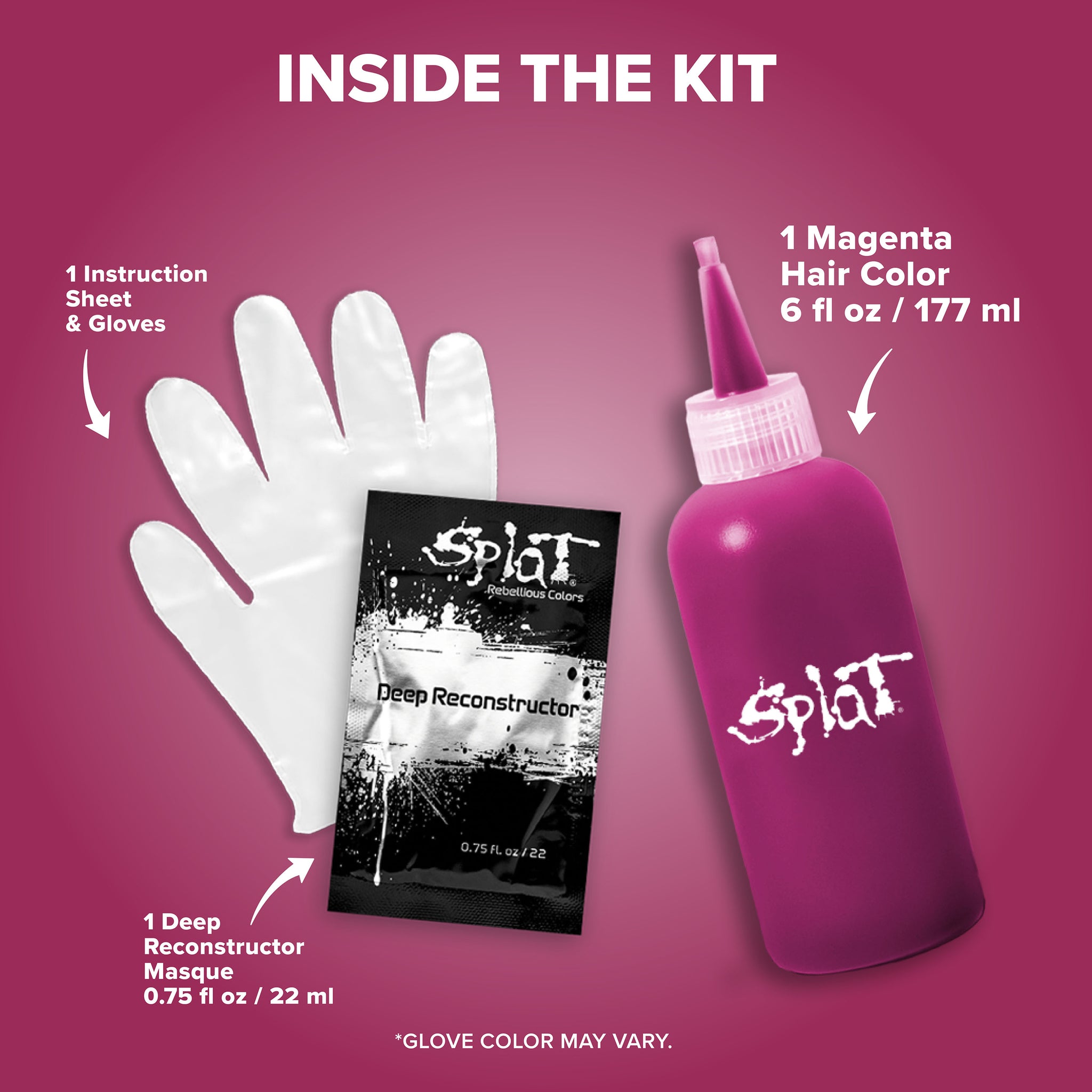 Kit de tinte capilar semipermanente Magenta medianoche sin blanqueador rosa