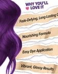 Midnight Violet No Bleach Violet Semi-Permanent Hair Dye Kit