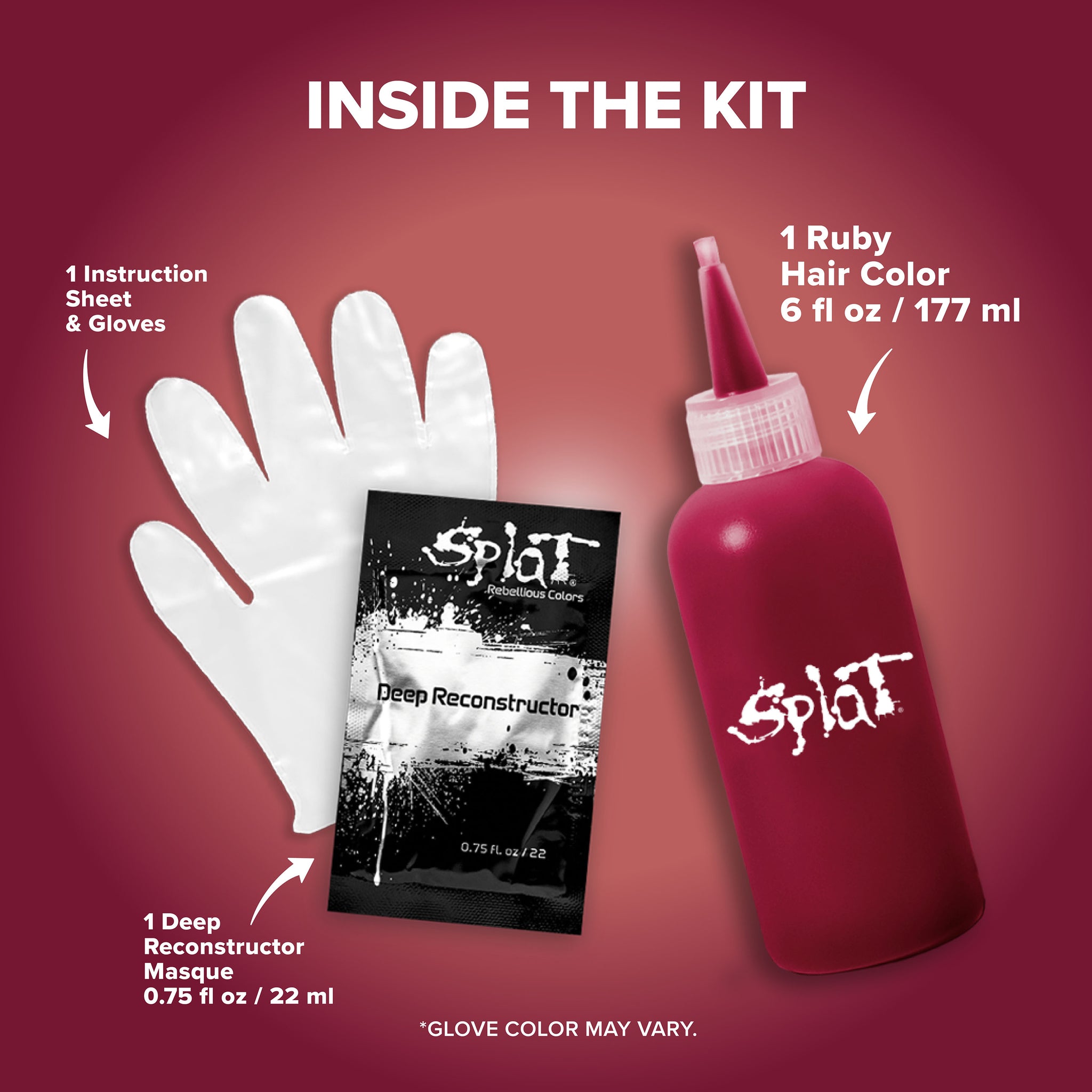 Midnight Ruby No Bleach Kit de tinte capilar semipermanente rojo oscuro
