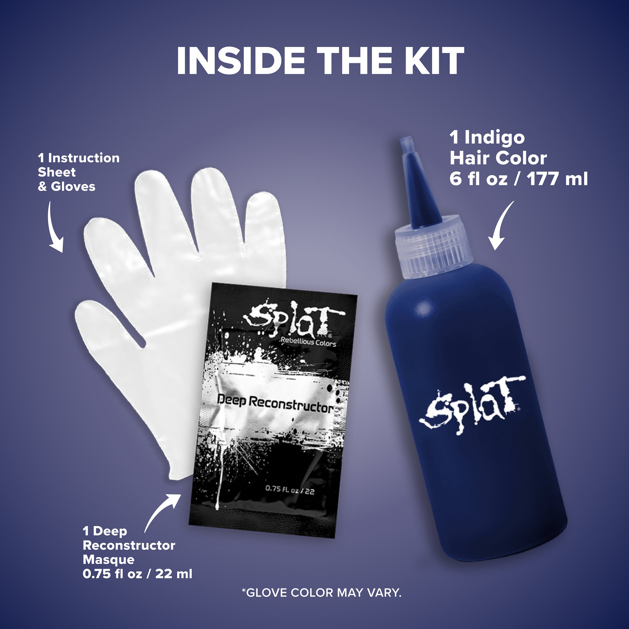 Midnight Indigo No Bleach Purple Kit de tinte capilar semipermanente