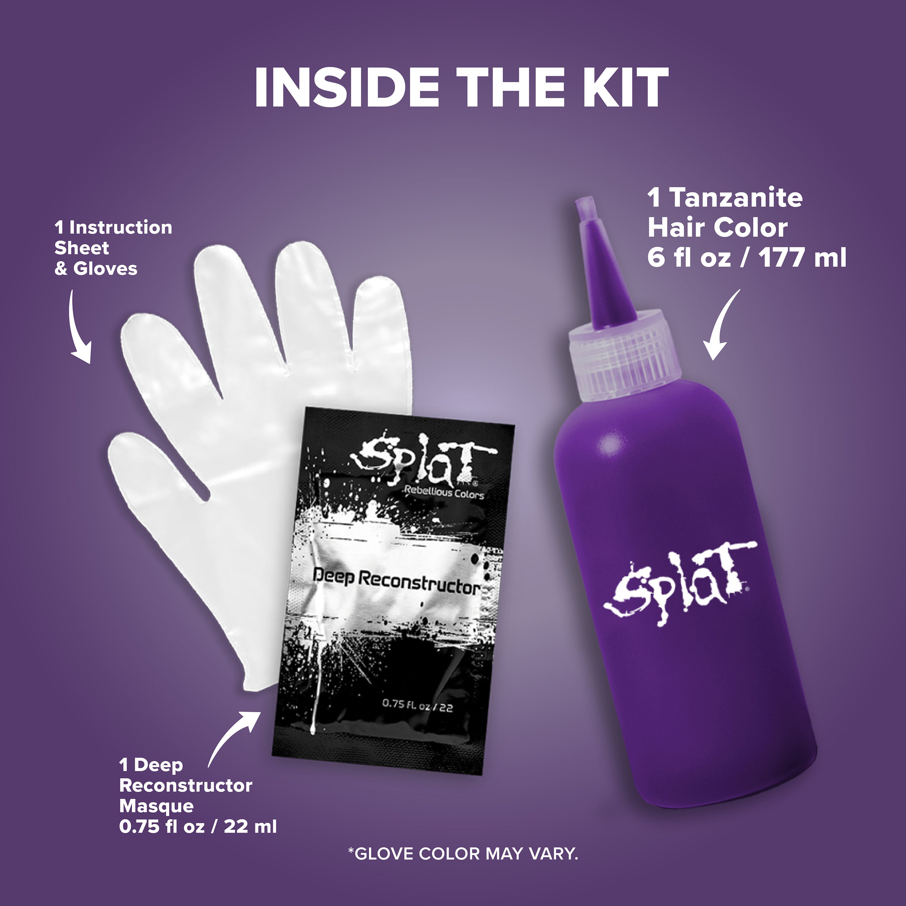 Midnight Tanzanite No Bleach Dark Purple Semi-Permanent Hair Dye Kit