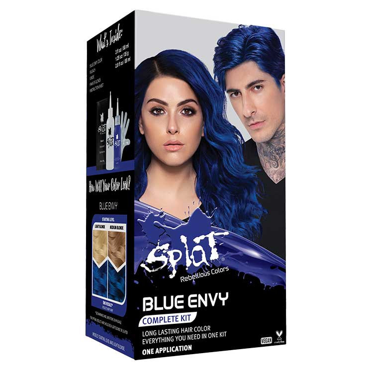 Blue Envy: Original Deep Blue Semi-Permanent Hair Dye Complete Kit with Bleach