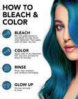 Pure Sapphire: Original Soft Blue Semi-Permanent Hair Dye Complete Kit with Bleach