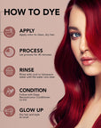 Midnight Ruby No Bleach Dark Red Semi-Permanent Hair Dye Kit