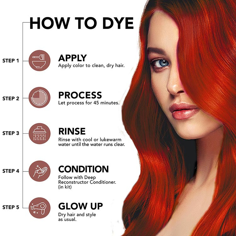 Midnight: Amber No Bleach Red Semi-Permanent Hair Dye Kit