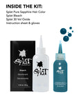 Pure Sapphire: Original Soft Blue Semi-Permanent Hair Dye Complete Kit with Bleach