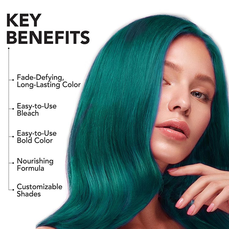 Tantalizing Teal: Original Teal Semi-Permanent Hair Dye Complete Kit with Bleach