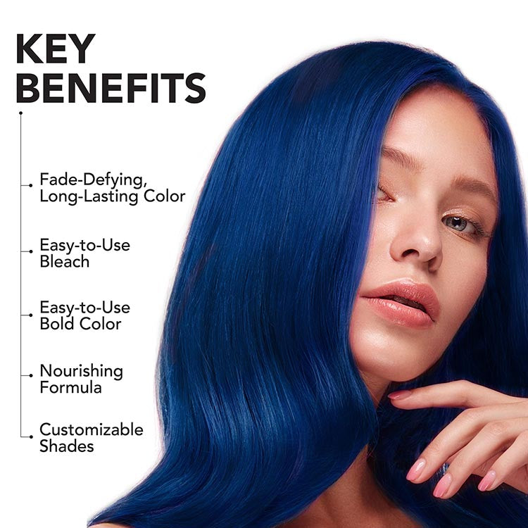 Blue Envy: Original Deep Blue Semi-Permanent Hair Dye Complete Kit with Bleach