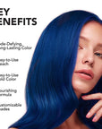 Blue Envy: Original Deep Blue Semi-Permanent Hair Dye Complete Kit with Bleach