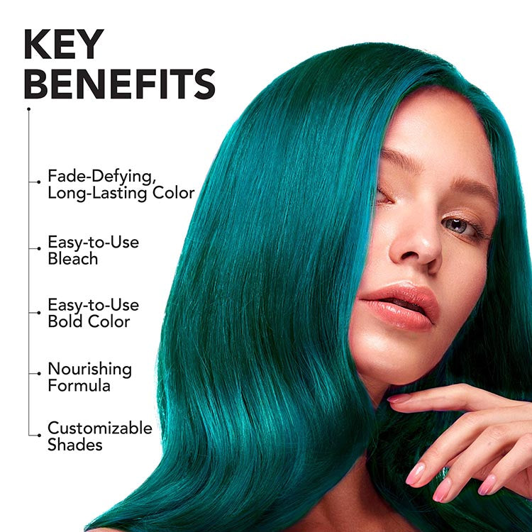 Deep Emerald: Original Emerald Green Semi-Permanent Hair Dye Complete Kit with Bleach